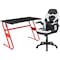 Flash Furniture Red Gaming Desk and Chair Set BLN-X10RSG1030-WH-GG - alternate 2